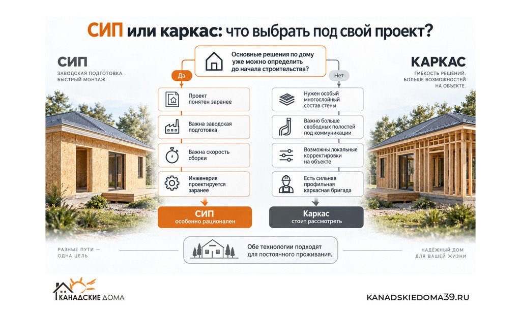 СИП или каркас: что выбрать под свой проект. Инфографика.